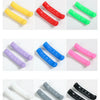 Nine colored silicone brake lever protector covers displayed in various shades including yellow, red, green, purple, blue, pi