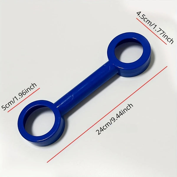 A blue multi-surface paint scraper tool with a handle and two circular scraping ends is shown on a white background.