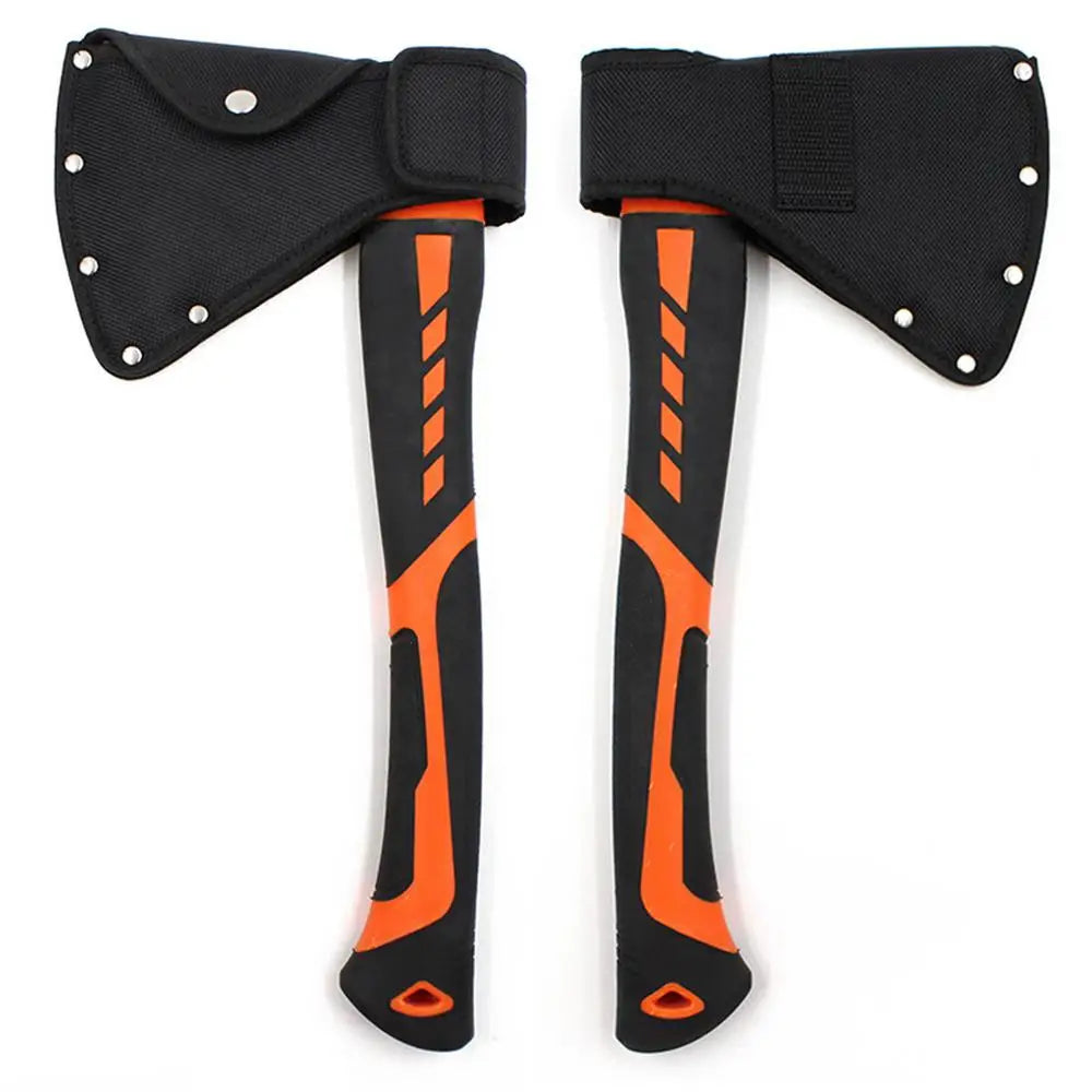 Black and orange durable nylon axe blade cover with protective padding