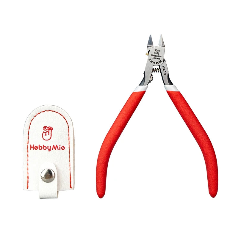 A pair of red and silver precision hobby nippers for model building.