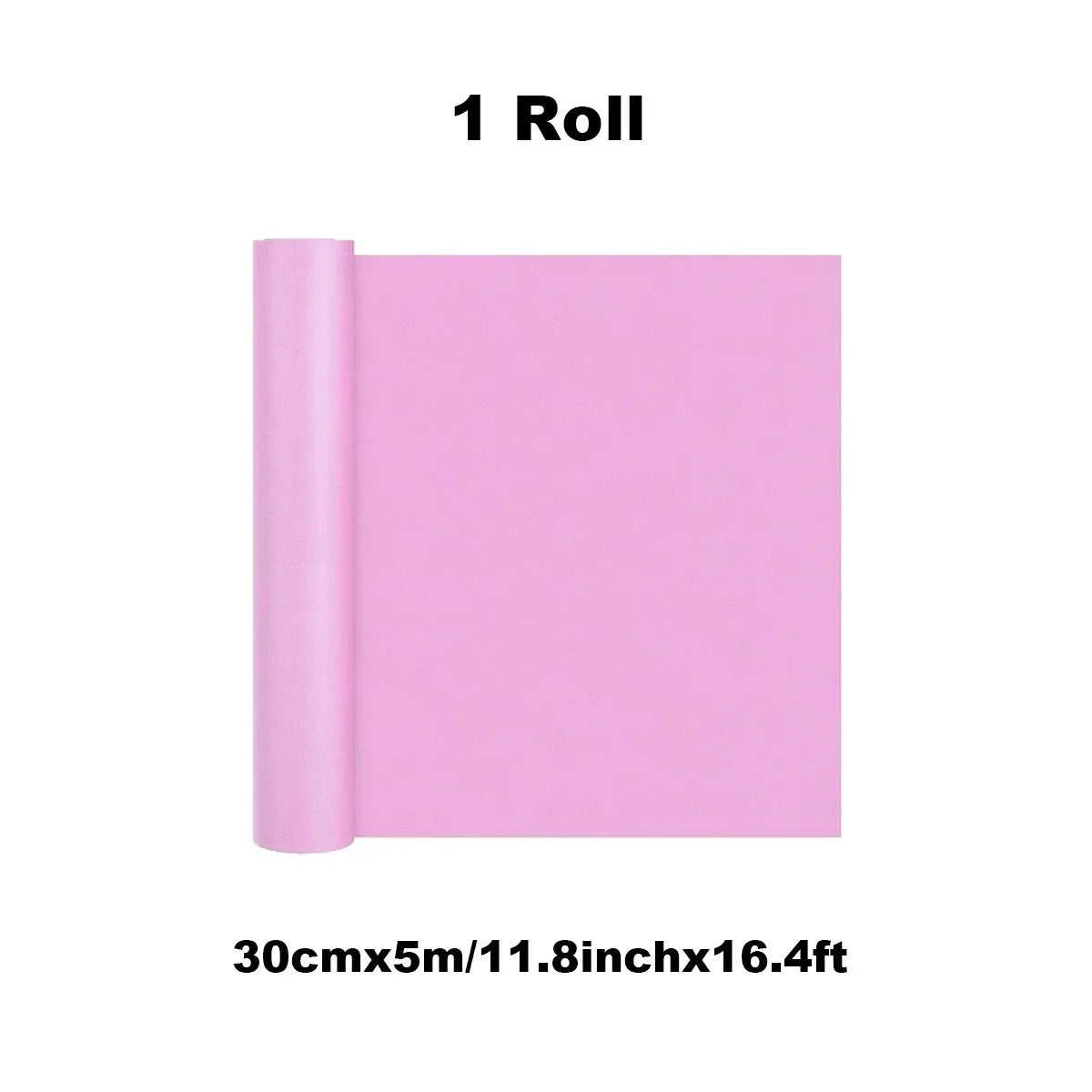 A roll of pink craft paper measuring 30cm x 5m or 11.8in x 16.4ft.