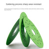 Green diamond cutting discs for glass and tile shown in a spread out view