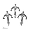 Three silver alloy charms in a trident shape for DIY jewelry making