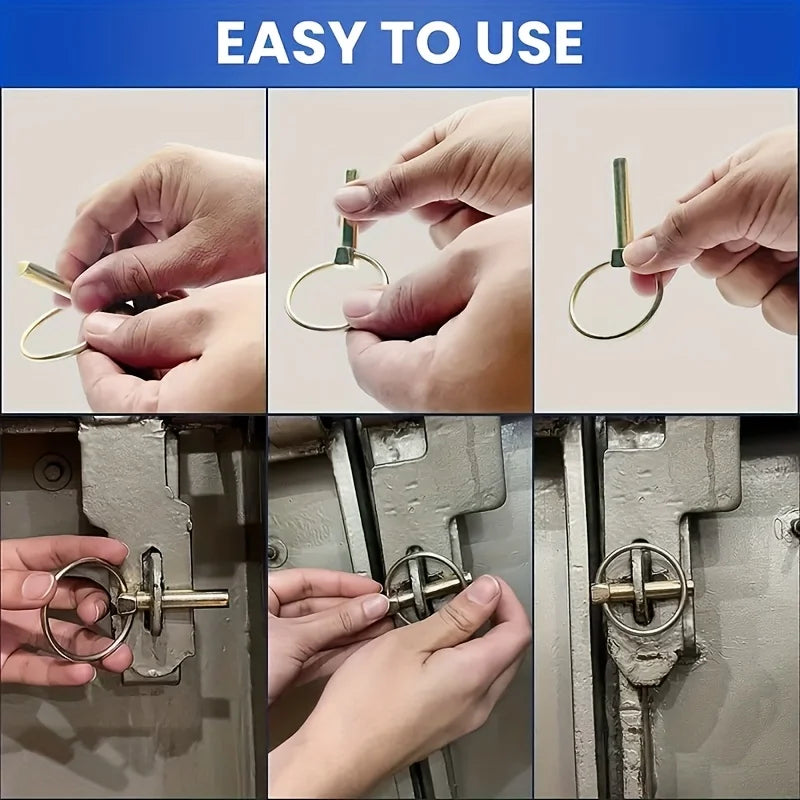 Hands demonstrate the easy use of a steel O-ring assortment kit for towing, showing how to attach and remove rings.