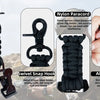 Various clips and cords including a nylon paracord glove clip and an alligator clip shown for tactical use