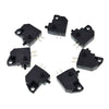 A set of five black universal motorcycle and scooter brake light switches.