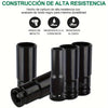 A set of black 20-piece 1/2 inch drive sockets for automotive and DIY repair.