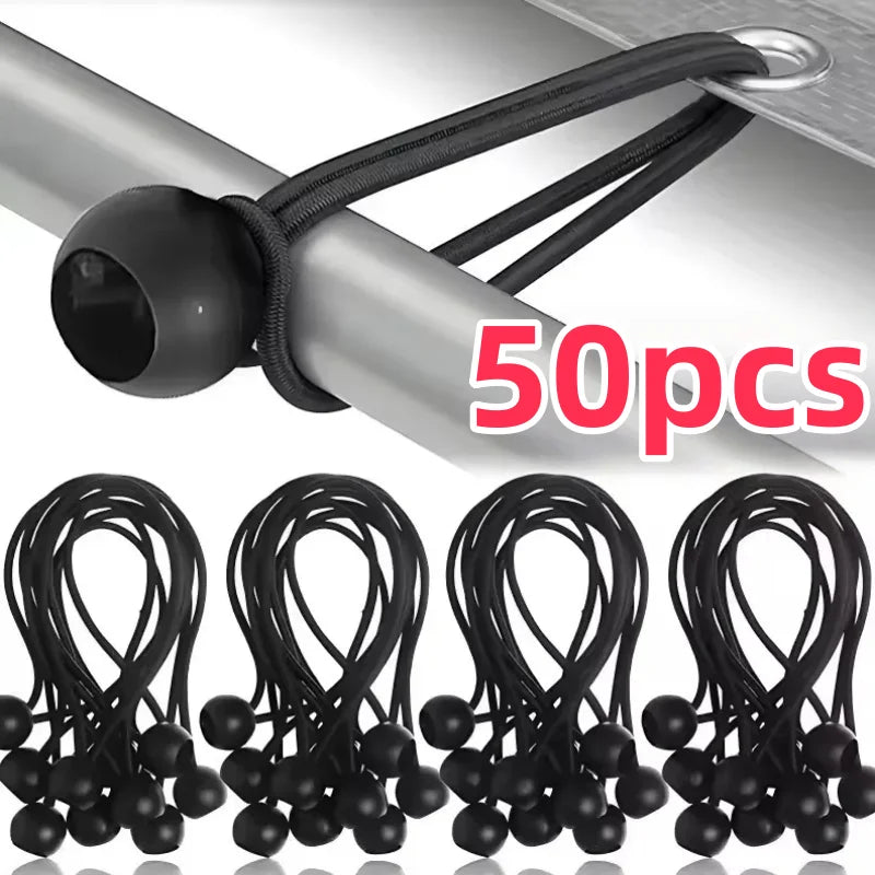 50 pieces of heavy duty elastic ball rope used for tent and tarpaulin tie-down