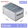 White fabric storage organizer box with nine grids for versatile fabric storage