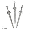 Three silver-toned alloy charms or pendants of varying styles and sizes for DIY jewelry making