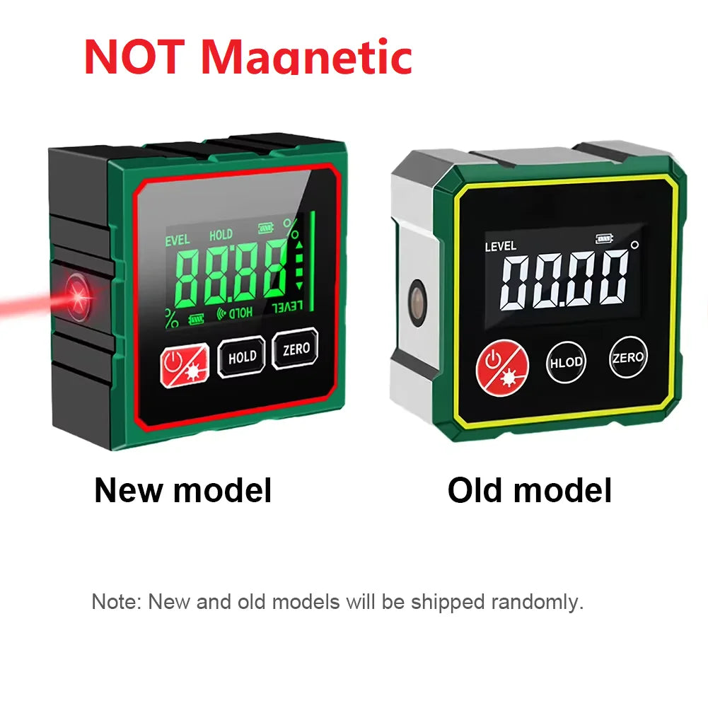 Comparison of a new and an old precision digital angle finder inclinometer model.
