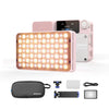 A compact pink light kit featuring a panel of multiple LED lights and an accompanying control unit.