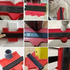 Various views of a precision plastic contour measuring ruler in black and red colors.