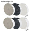 Rolls of self-adhesive foam weather stripping tape in gray and black for doors and windows