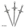 A pair of silver-toned, multi-style alloy charms resembling swords or daggers.