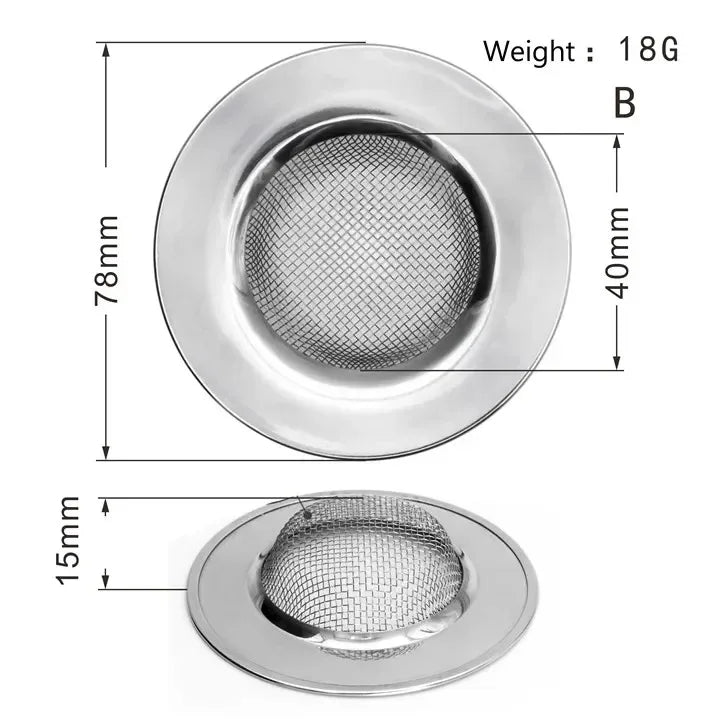 Stainless steel sink strainer drain filter mesh with a circular design