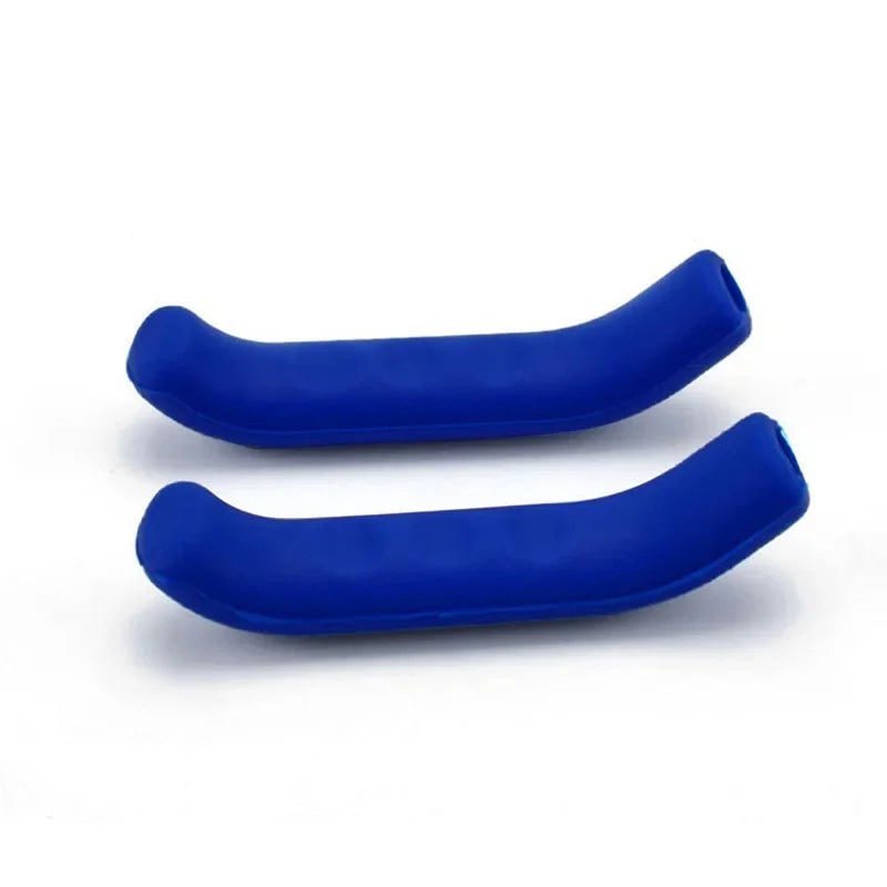 Blue silicone brake lever protector covers for bicycles
