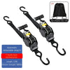 Black automatic retractable ratchet strap with T-handle and electrofores for heavy-duty cargo