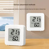 A white compact digital temperature and humidity gauge displaying 21.6 degrees Celsius and 60 percent humidity.