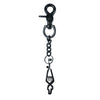 Heavy duty metal glove clips for work and outdoor use with a carabiner hook and chain.