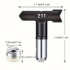 Set reversible de spray negro y plateado con marca 211 y varios tamaños.