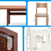 Set von vier Edelstahl-Eckwinkel-Klammern für Holzbearbeitung oder Bauarbeiten.