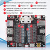 A printed circuit board for a USB cable tester and diagnostic tool with various ports and indicators