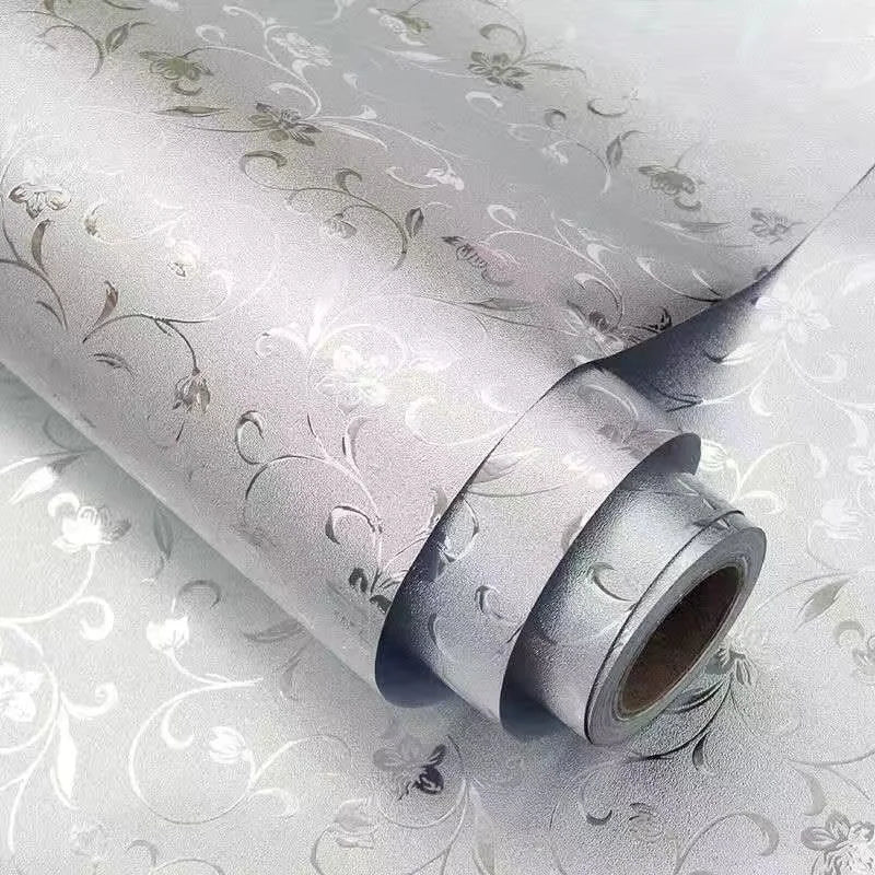 Rolle silberner Aluminiumfolie-Wandsticker mit zartem Blumenmuster