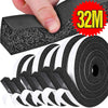 Rolls of thick black and white foam window sealing strips for insulation