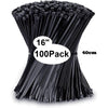 Große Auswahl an schwarzen, strapazierfähigen, UV-beständigen Nylon-Zip-Kabeln in einer Packung von 100 Stück.