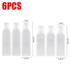 Six clear plastic squeeze dispenser bottles with various sizes and a label indicating 4cm height.