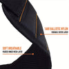 Close-up of a black ballistic nylon wristband showing the durable outer layer and padded inner mesh layer.