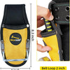 Geliges Werkzeuggürtel-Organizer-Tasche mit schwarzem Riemen und silbernen Schnallen, zeigt Größe und Befestigungsschlaufe.