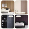 Interior design featuring self-adhesive wood grain wall panels in various shades and textures for living room, foyer, study, 