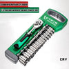 Juego de dados profesional verde y imperial con llave de socket de 24 dientes.