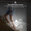 Automatic motion sensor night light features a 120 degree sensing angle and 3-5 meter sensing distance.