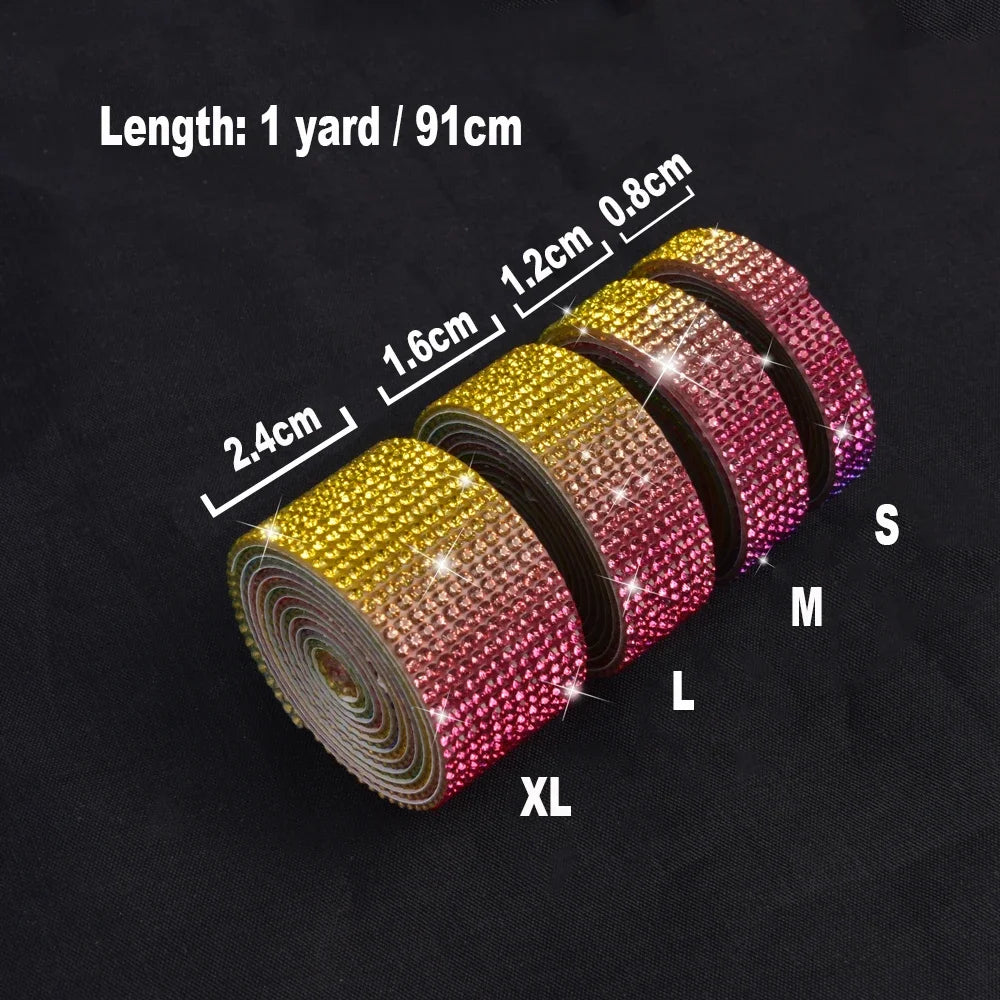 Rolls von Diamantkristall-Strass-DIY-Aufkleber in verschiedenen Schattierungen und Größen S, M, L, XL