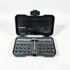 A black 24-in-1 multifunction ratchet screwdriver set with various bits and drivers displayed in an open case.