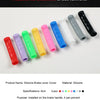 A collection of colorful silicone brake lever covers in various shades including red, purple, green, yellow, pink, blue, and 