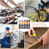 A set of magnetic impact drill bits used for home repairs, automobiles, and other screw driving applications.