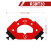 Red precision radius jig with R30 and T30 markings, measuring 110mm wide.