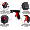 A black and red reusable spray paint handle with various components shown for DIY painting.