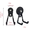 Black heavy-duty magnetic garage hook with a 43mm opening and 140g weight.