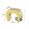 A yellow, adjustable aluminum window lock stopper with dimensions 10.2mm and 16mm.