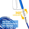 A close-up view of a blue precision 360° rotary joint for airless paint sprayers, highlighting its swivel function and leak-p