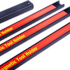 Three black magnetic tool holders with red accents arranged diagonally.