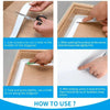 Instructions showing how to use heavy-duty waterproof sealing tape to seal a corner.