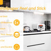Glossy wallpaper peel and stick product showing various features like tear and stick resistance anti-scratch and durability