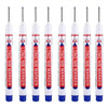 A set of long nib marker pens used for precision perforating and deep hole marking.