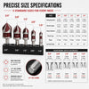 A set of five standard size wood countersink drill bits with detailed specifications and depth references.